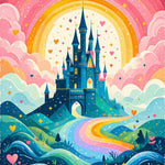 washable-pink-castle-rug-for-kids-room