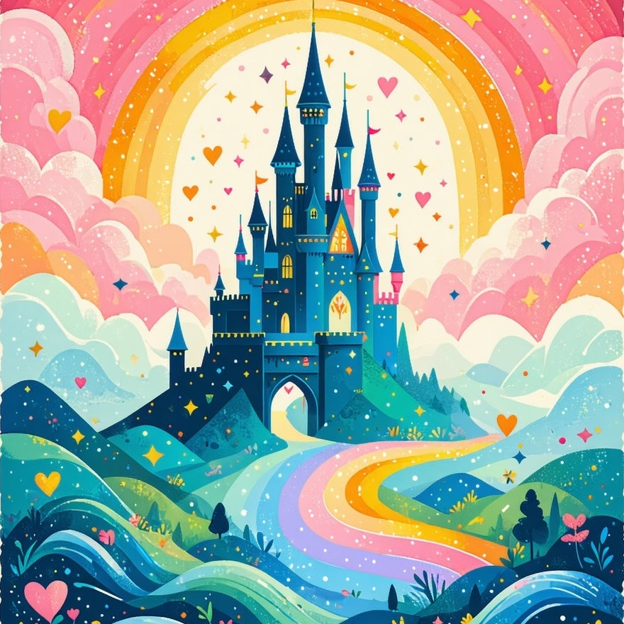 washable-pink-castle-rug-for-kids-room