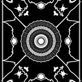 Celestial Starburst Motif with Abstract Interlocking Lines(Black)