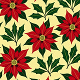 Poinsettia Bloom Seasonal Floor Elegant Floral Christmas Motif(Red)