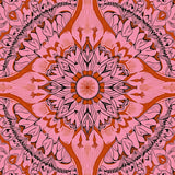 Boho Autumn Dreamscape with Interlocking Sunburst and Foliage(Pink)