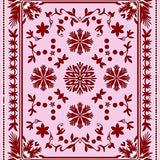 Scandinavian Folk Art Medallion Featuring Whimsical Holiday(Pink)