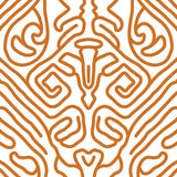 Minimalist Interlocking Lattice Motif with Gradient Hues (Orange)
