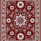 Festive Snowflake Medley with Nordic Inspired Swirls and Motifs(Red)