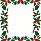 Holly Berry Vine Border Traditional Christmas Floor(Green)