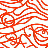 Abstract Chevron Waves Blended With Delicate Scrollwork And Fine Detailing(Orange)