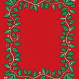 Holiday Botanical Motif with Stylized Holly and Berry Accents(Red)