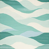 Coastal Wave Rug with Mint and Off White Textures(Ivory)