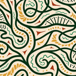 Abstract Botanical Maze with Symmetrical Branch Network (Beige) - ODIKA