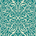Intricate Nautical Waves with Interlocking Swirls and Flourishes (Teal) - ODIKA