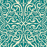 Intricate Nautical Waves with Interlocking Swirls and Flourishes (Teal) - ODIKA