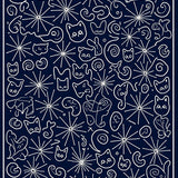 Whimsical Cat Constellation with Sparkling Light Details(Blue)