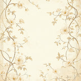 Elegant Floral with Non Slip Backing and Delicate Beige Blossoms(Beige)
