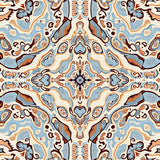 Boho Paisley Swirl Design with Ethnic Accents(Blue)