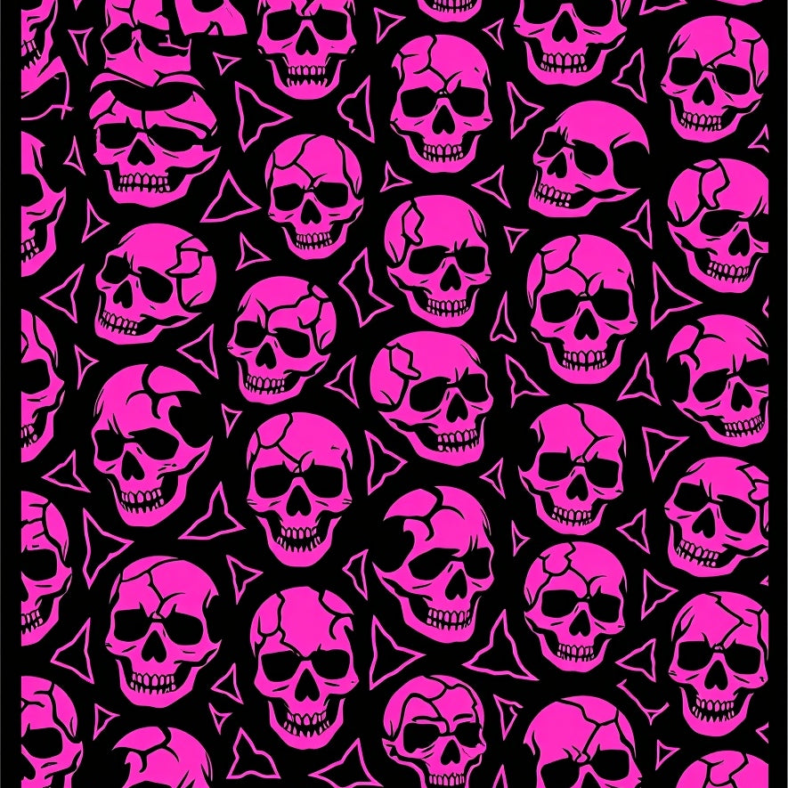 Abstract Cracked Skeleton Head with Dark Horror Theme (Pink) - ODIKA