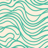 Abstract Swirl Lines with Wave Motif(Beige)