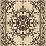 Ornate Earth Tone Medallion with Beige and Warm Tan Details(Beige)