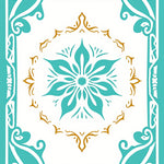 Lotus Medallion with Flourished Petal Motifs and Wavy Borders (Gold) - ODIKA