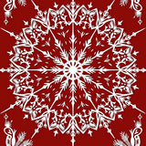 Snowflake Area with Intricate Winter Motifs(Red)