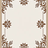 Distressed Vintage Overdyed with Faded Botanical Motifs(Brown)