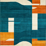 Dynamic Geometric Area Featuring Teal and Burnt Orange(Blue)