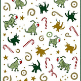 Cheerful Lighted Kitty Parade with Interlocking Christmas Icons(Green)