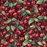 Fruit Bow with Cherry Illustrations and Pink Ribbon(Red)