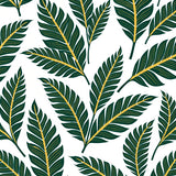 Botanical Leaf Motif Nature Inspired Contemporary Design (Green)