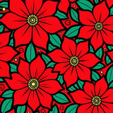 Poinsettia Bloom with Traditional Holiday Floral Design(Red)