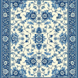 Modern Area with Unique Blue and Beige Floral for All Seasons(Beige)