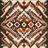 Earthy Aztec Inspired Area with Geometric Tribal Diamond(Beige)