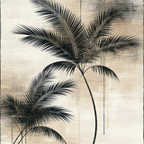 Elegant Deck with Artistic Palm Frond Print in Contrasting Colors(Beige)