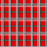 Modern Interlocking Plaid Grid with Subtle Houndstooth Contrast(Red)