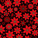 Poinsettia Bloom Mosaic with Ornamental Yuletide Flourishes(Red)