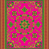 Colorful Arabesque Throw Featuring Bright Holiday Festive(Pink)