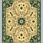 Victorian Medallion Trellis with Ornate Scrollwork and Floral Flourishes (Beige) - ODIKA