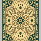 Victorian Medallion Trellis with Ornate Scrollwork and Floral Flourishes (Beige) - ODIKA