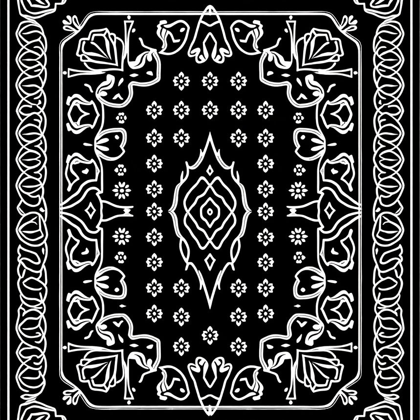 Bloom Tapestry with Interlocking Petal Details (Black) - ODIKA
