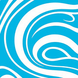 Swirling Waves Featuring Fluid Interlocking Motifs (Blue)