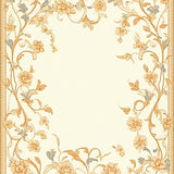Beige Runner with Vintage Inspired Floral Swirls and Non Slip Grip(Beige)