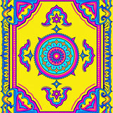Interlocking Medallion Trellis with Vibrant Motif and Artistic Flourishes(Yellow)