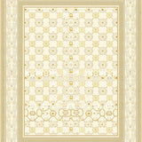 Chic Beige Pet Litter Mat with Ornate Circular Medallions and Floral Accents(Ivory)