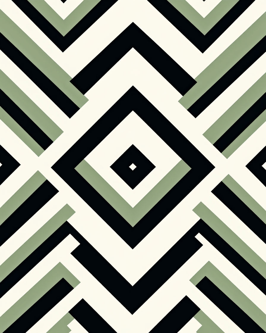 Boho Chevron Stripe Design with Textured Finish (Black) - ODIKA