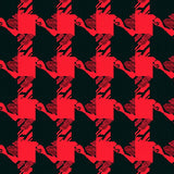 Buffalo Check Floor Covering with Rustic Cabin Squares(Black)