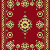 Trellis Medallion Holiday Lattice with Festive Filigree Motifs(Red)