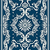 Elegant Swirling Botanical Damask Heritage (Blue)