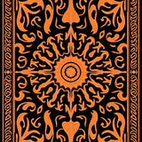 Vibrant Tangerine Swirl Medallion Decorative Accent (Black) - ODIKA