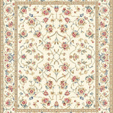 Elegant Floral Area with Beige and Colorful Accents(Ivory)
