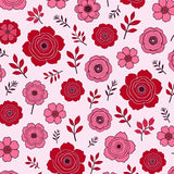 Rose Garden Botanical Floral Bloom Petal Design Floor(Pink)