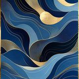 Sophisticated Gold Accented Swirl Design(Blue)